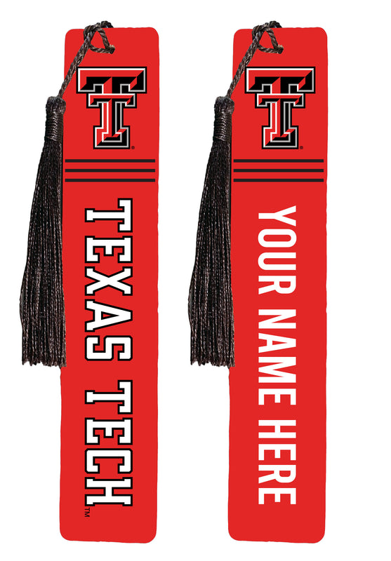 Texas Tech Red Raiders Personalized Wooden Bookmark with Tassel – Officially Licensed Collegiate Product Full Color
