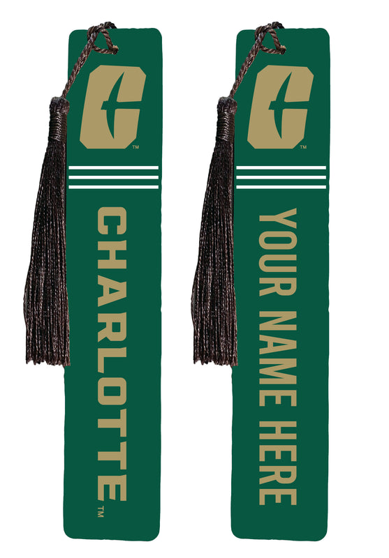 North Carolina Charlotte Forty-Niners Personalized Wooden Bookmark with Tassel – Officially Licensed Collegiate Product Full Color