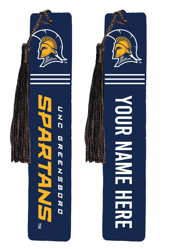 North Carolina Greensboro Spartans Personalized Wooden Bookmark with Tassel – Officially Licensed Collegiate Product 4-Pack