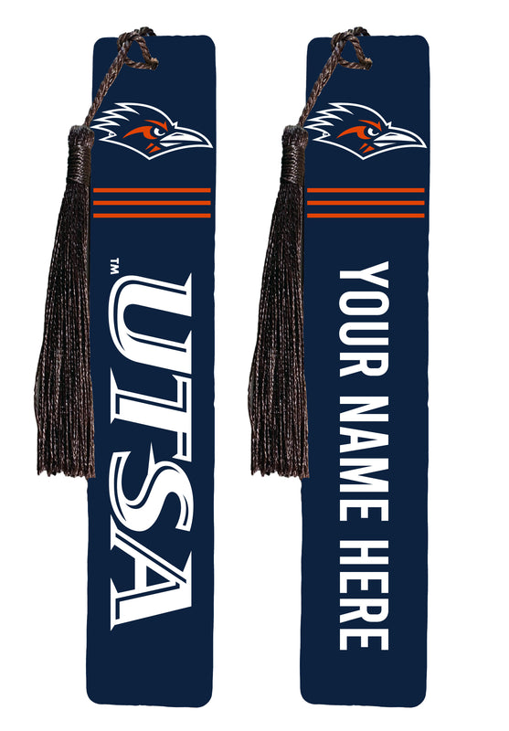 UTSA Road Runners Personalized Wooden Bookmark with Tassel – Officially Licensed Collegiate Product Full Color
