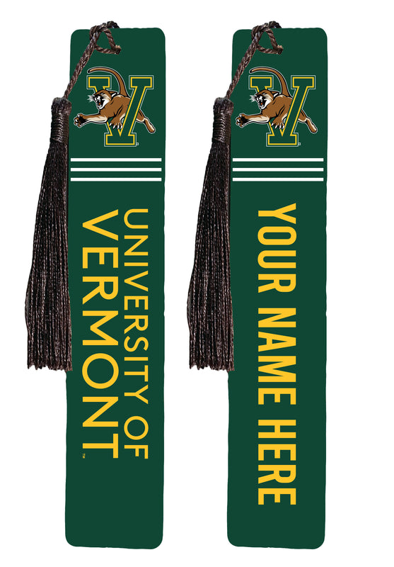 Vermont Catamounts Personalized Wooden Bookmark with Tassel – Officially Licensed Collegiate Product Full Color