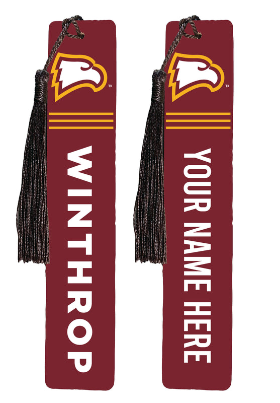 Winthrop University Personalized Wooden Bookmark with Tassel – Officially Licensed Collegiate Product Full Color
