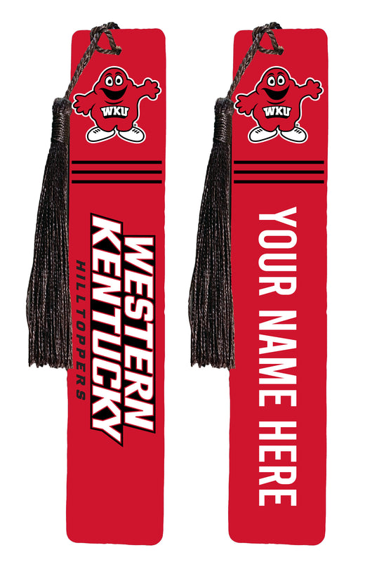 Western Kentucky Hilltoppers Personalized Wooden Bookmark with Tassel – Officially Licensed Collegiate Product Full Color