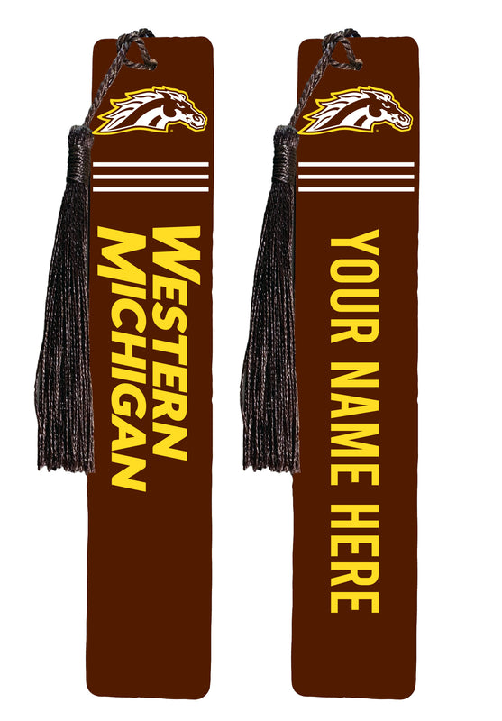 Western Michigan University Personalized Wooden Bookmark with Tassel – Officially Licensed Collegiate Product Full Color
