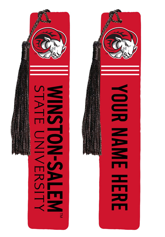 Winston-Salem State Personalized Wooden Bookmark with Tassel – Officially Licensed Collegiate Product Full Color