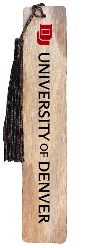 University of Denver Pioneers Wooden Bookmark with Tassel Officially Licensed Collegiate Product 4-Pack