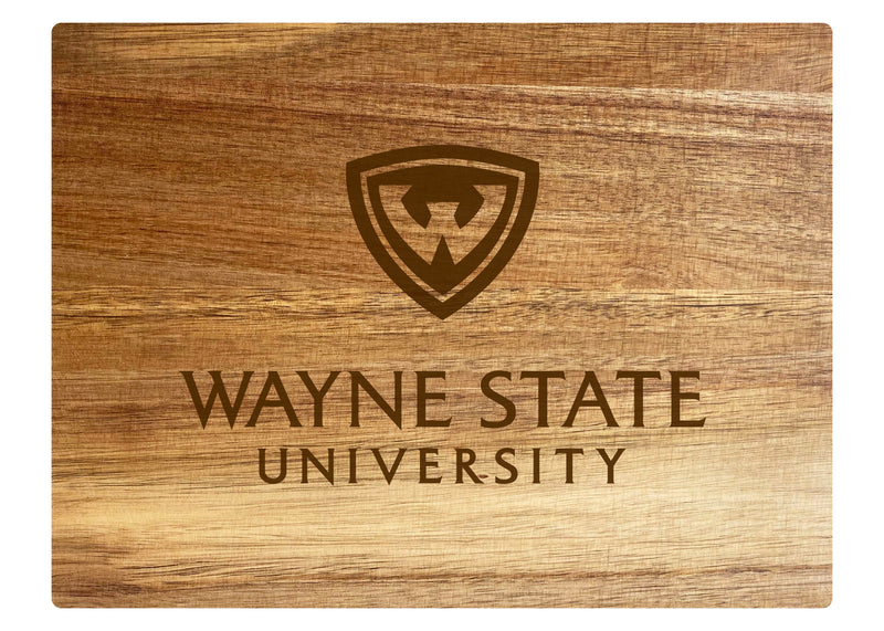 Wayne State Small 8" x 6" Engraved Acacia Wooden Cutting Board
