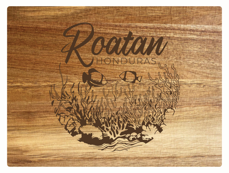 Roatan Honduras Souvenir Wooden Cutting Board 8 x 6