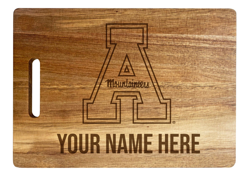 Appalachian State Customizable Engraved Wooden Cutting Board 10" x 14" Acacia Wood Officially Licensed Collegiate Product Large Engraving