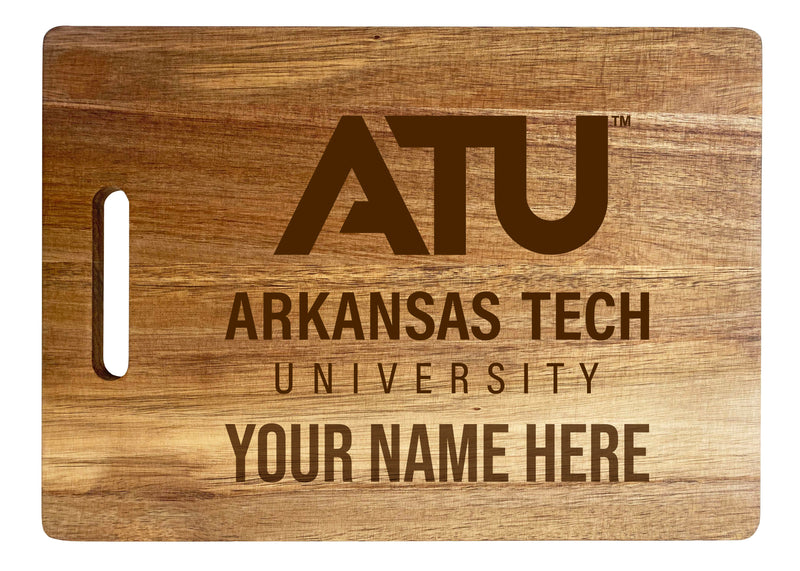 Arkansas Tech University Customizable Engraved Wooden Cutting Board 10" x 14" Acacia Wood Officially Licensed Collegiate Product Large Engraving
