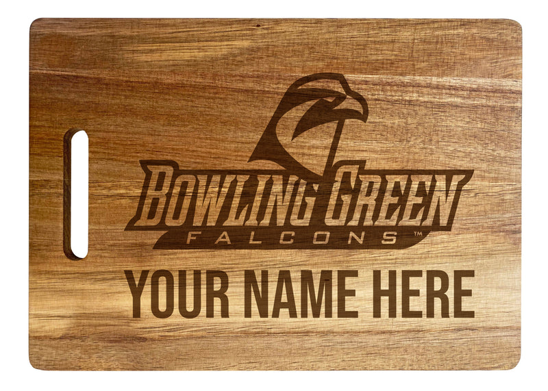Bowling Green Falcons Customizable Engraved Wooden Cutting Board 10" x 14" Acacia Wood Officially Licensed Collegiate Product Large Engraving