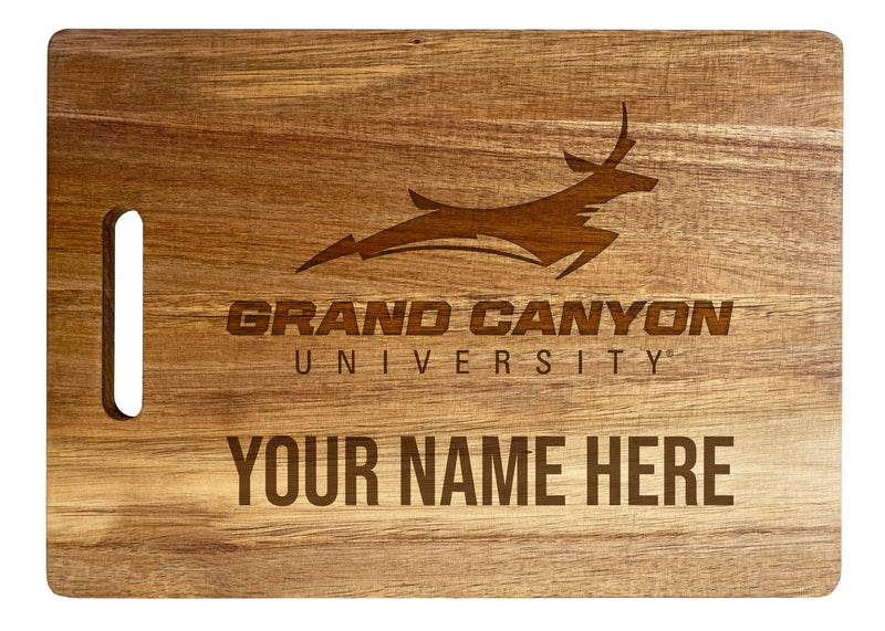Grand Canyon University Lopes Customizable Engraved Wooden Cutting Board 10" x 14" Acacia Wood Officially Licensed Collegiate Product Large Engraving