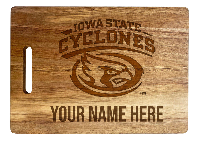 Iowa State Cyclones Customizable Engraved Wooden Cutting Board 10" x 14" Acacia Wood Officially Licensed Collegiate Product Large Engraving