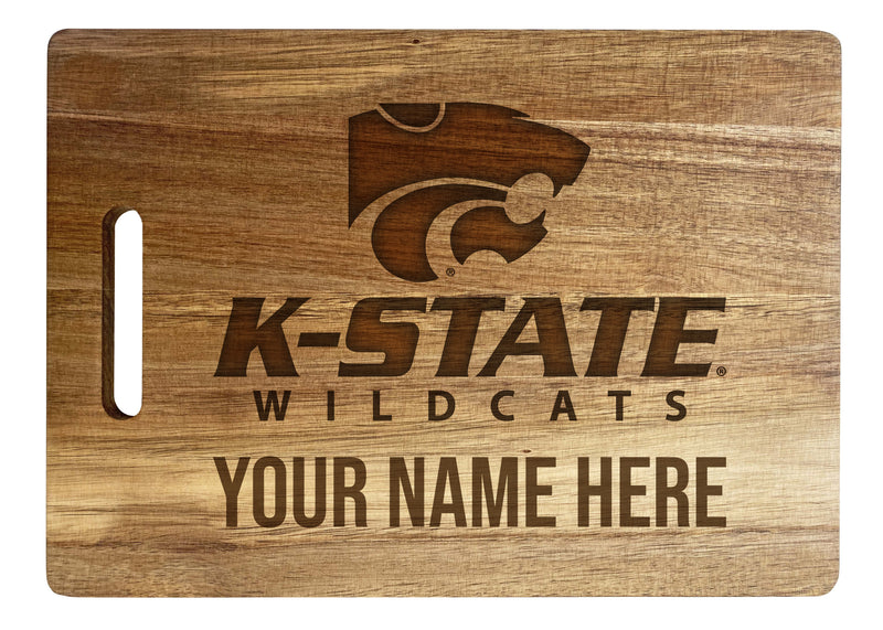 Kansas State Wildcats Customizable Engraved Wooden Cutting Board 10" x 14" Acacia Wood Officially Licensed Collegiate Product Large Engraving