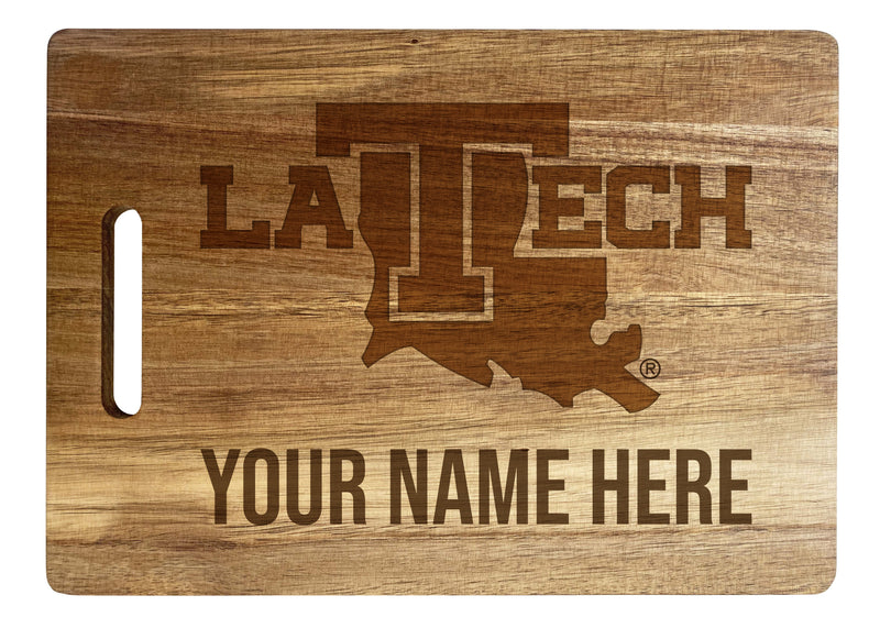 Louisiana Tech Bulldogs Customizable Engraved Wooden Cutting Board 10" x 14" Acacia Wood Officially Licensed Collegiate Product Large Engraving