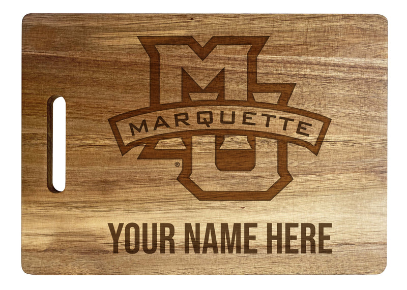Marquette Golden Eagles Customizable Engraved Wooden Cutting Board 10" x 14" Acacia Wood Officially Licensed Collegiate Product Large Engraving
