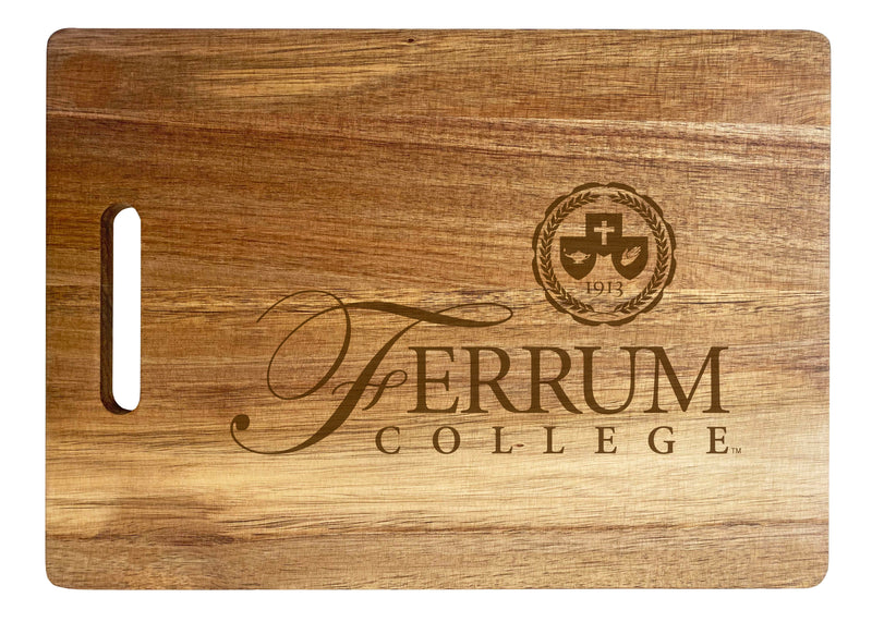 Ferrum College Engraved Wooden Cutting Board 10" x 14" Acacia Wood - Large Engraving Officially Licensed Collegiate Product