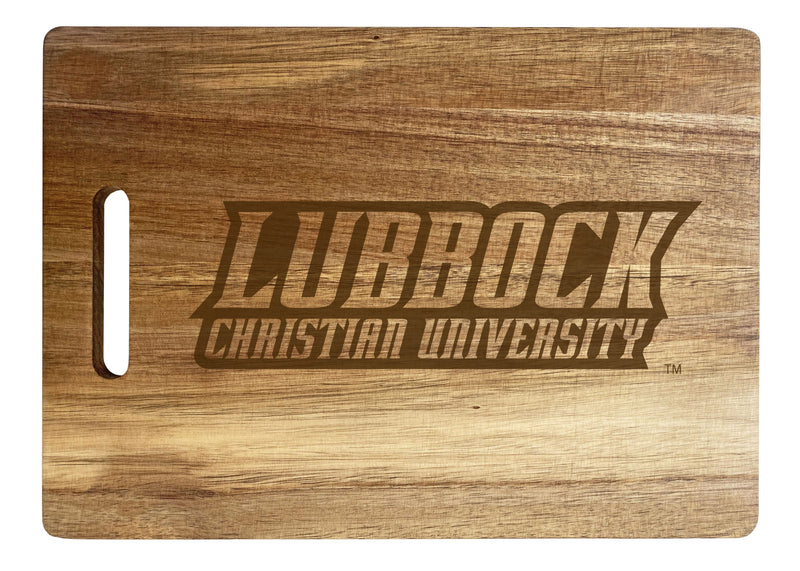 Lubbock Christian University Chaparral Engraved Wooden Cutting Board 10" x 14" Acacia Wood - Large Engraving Officially Licensed Collegiate Product