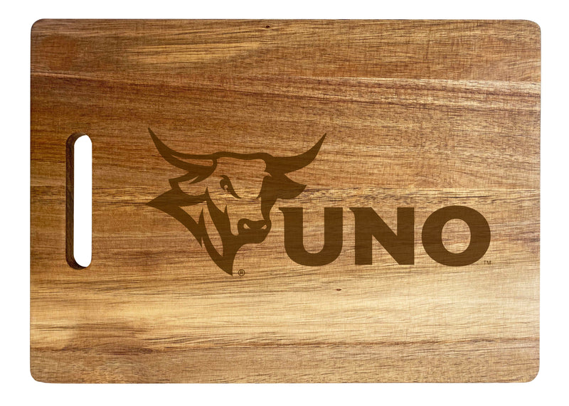 Nebraska at Omaha Engraved Wooden Cutting Board 10" x 14" Acacia Wood - Large Engraving Officially Licensed Collegiate Product