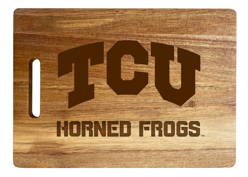 Texas Christian University Engraved Wooden Cutting Board 10" x 14" Acacia Wood - Officially Licensed Collegiate Product