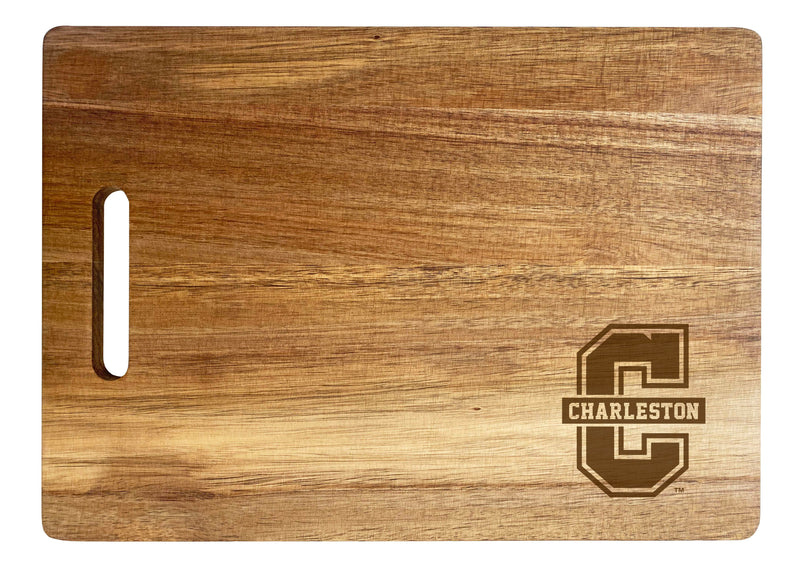 College of Charleston Engraved Wooden Cutting Board 10" x 14" Acacia Wood - Small Engraving Officially Licensed Collegiate Product