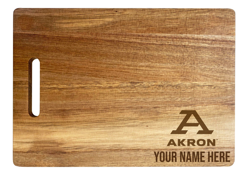 Akron Zips Customizable Engraved Wooden Cutting Board 10" x 14" Acacia Wood Officially Licensed Collegiate Product Small Engraving