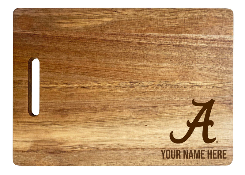 Alabama Crimson Tide Customizable Engraved Wooden Cutting Board 10" x 14" Acacia Wood Officially Licensed Collegiate Product Small Engraving