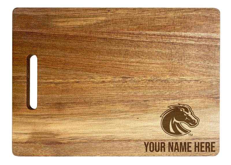 Boise State Broncos Customizable Engraved Wooden Cutting Board 10" x 14" Acacia Wood Officially Licensed Collegiate Product Small Engraving
