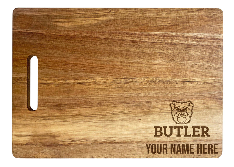 Butler Bulldogs Customizable Engraved Wooden Cutting Board 10" x 14" Acacia Wood Officially Licensed Collegiate Product Small Engraving