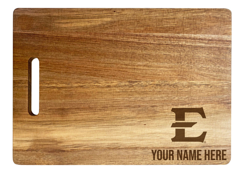 East Tennessee State University Customizable Engraved Wooden Cutting Board 10" x 14" Acacia Wood Officially Licensed Collegiate Product Small Engraving