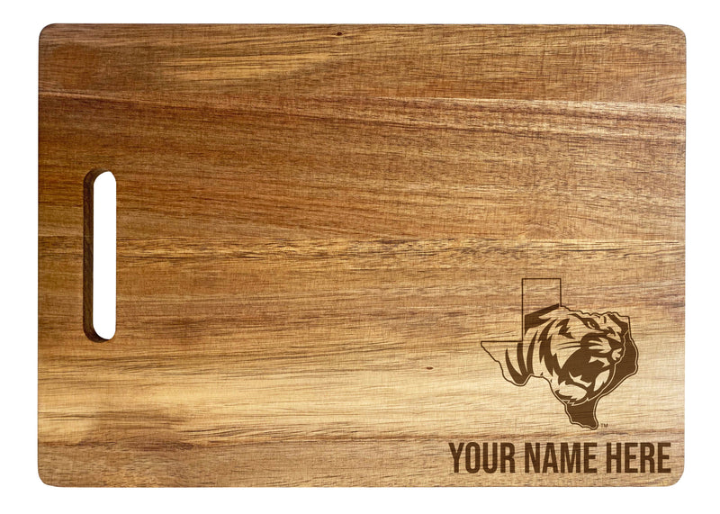East Texas Baptist University Customizable Engraved Wooden Cutting Board 10" x 14" Acacia Wood Officially Licensed Collegiate Product Small Engraving