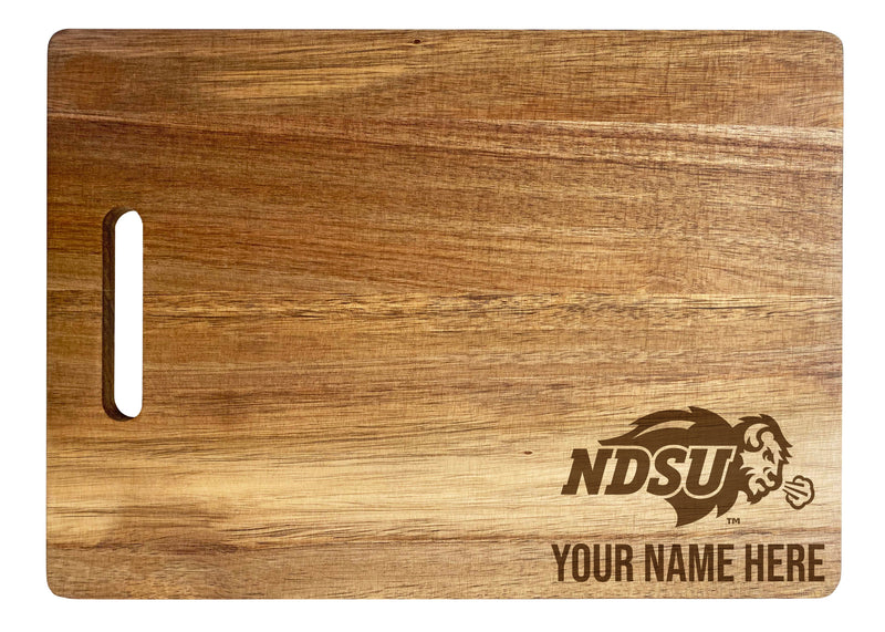 North Dakota State Bison Customizable Engraved Wooden Cutting Board 10" x 14" Acacia Wood Officially Licensed Collegiate Product Small Engraving