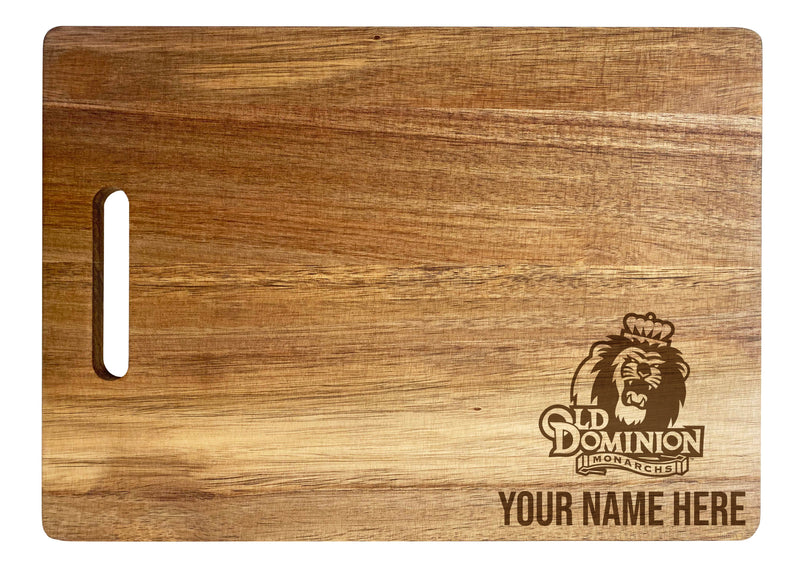 Old Dominion Monarchs Customizable Engraved Wooden Cutting Board 10" x 14" Acacia Wood Officially Licensed Collegiate Product Small Engraving