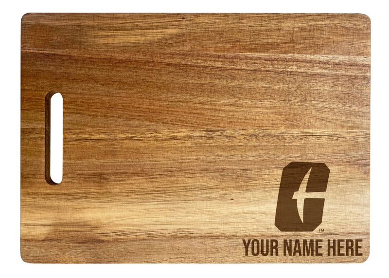 North Carolina Charlotte Forty-Niners Customizable Engraved Wooden Cutting Board 10" x 14" Acacia Wood Officially Licensed Collegiate Product Small Engraving