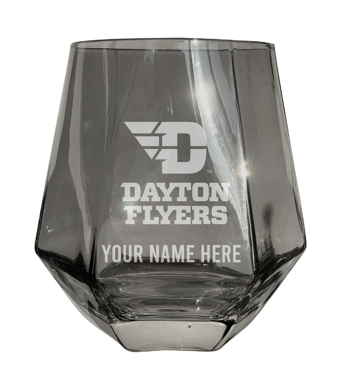 Dayton Flyers Customizable Stemless Diamond Wine Glass Engraved 10 oz Officially Licensed Collegiate Product 2-Pack