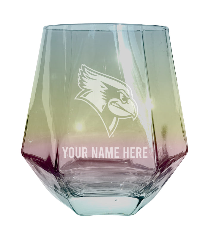 Illinois State Redbirds Customizable Stemless Diamond Wine Glass Engraved 10 oz Officially Licensed Collegiate Product Single Unit