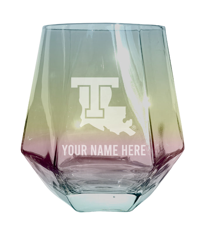 Louisiana Tech Bulldogs Customizable Stemless Diamond Wine Glass Engraved 10 oz Officially Licensed Collegiate Product 2-Pack