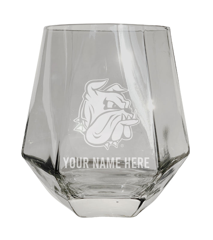 Minnesota Duluth Bulldogs Customizable Stemless Diamond Wine Glass Engraved 10 oz Officially Licensed Collegiate Product 2-Pack