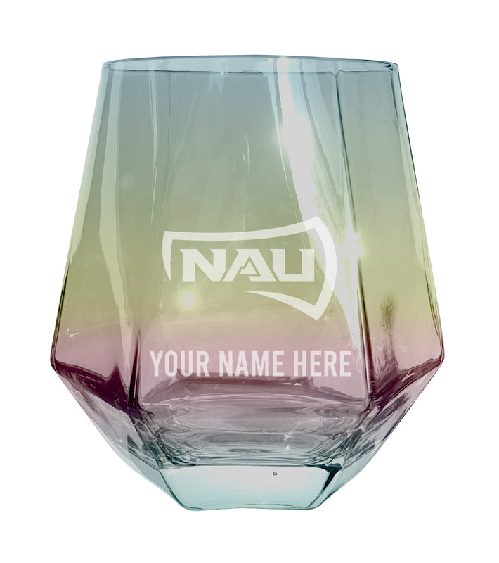 Northern Arizona University Customizable Stemless Diamond Wine Glass Engraved 10 oz Officially Licensed Collegiate Product Single Unit