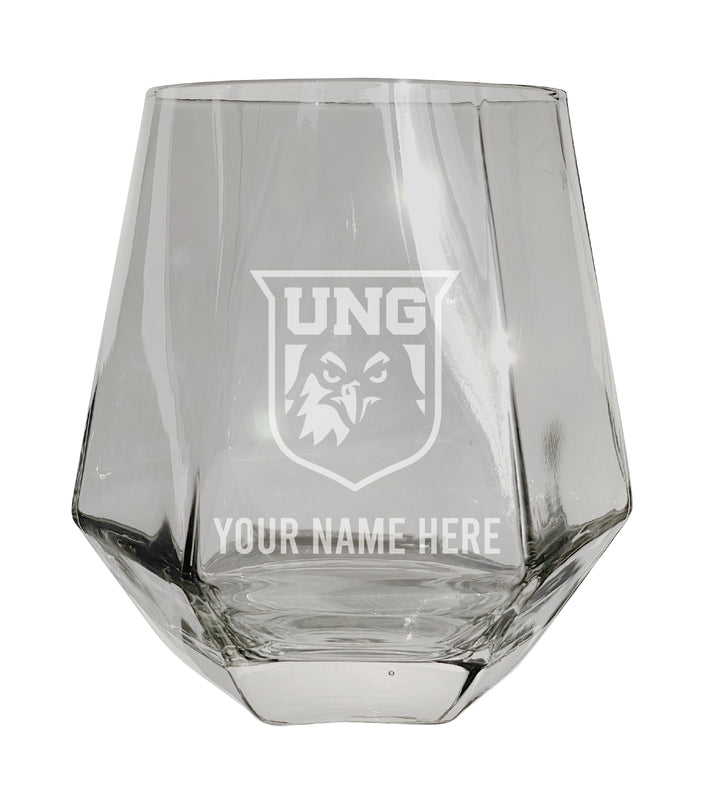North Georgia Nighhawks Customizable Stemless Diamond Wine Glass Engraved 10 oz Officially Licensed Collegiate Product Single Unit