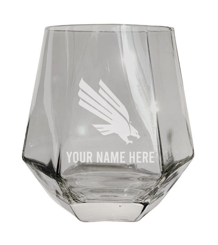 North Texas Customizable Stemless Diamond Wine Glass Engraved 10 oz Officially Licensed Collegiate Product Single Unit