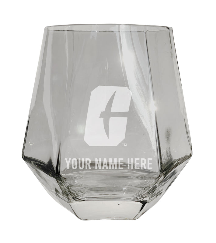 North Carolina Charlotte Forty-Niners Customizable Stemless Diamond Wine Glass Engraved 10 oz Officially Licensed Collegiate Product Single Unit