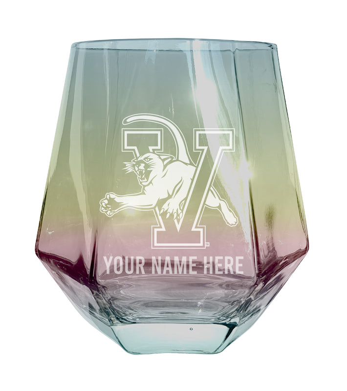 Vermont Catamounts Customizable Stemless Diamond Wine Glass Engraved 10 oz Officially Licensed Collegiate Product 2-Pack