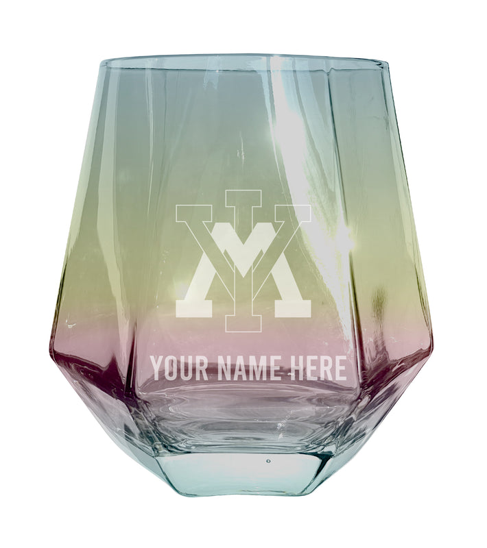 VMI Keydets Customizable Stemless Diamond Wine Glass Engraved 10 oz Officially Licensed Collegiate Product Single Unit