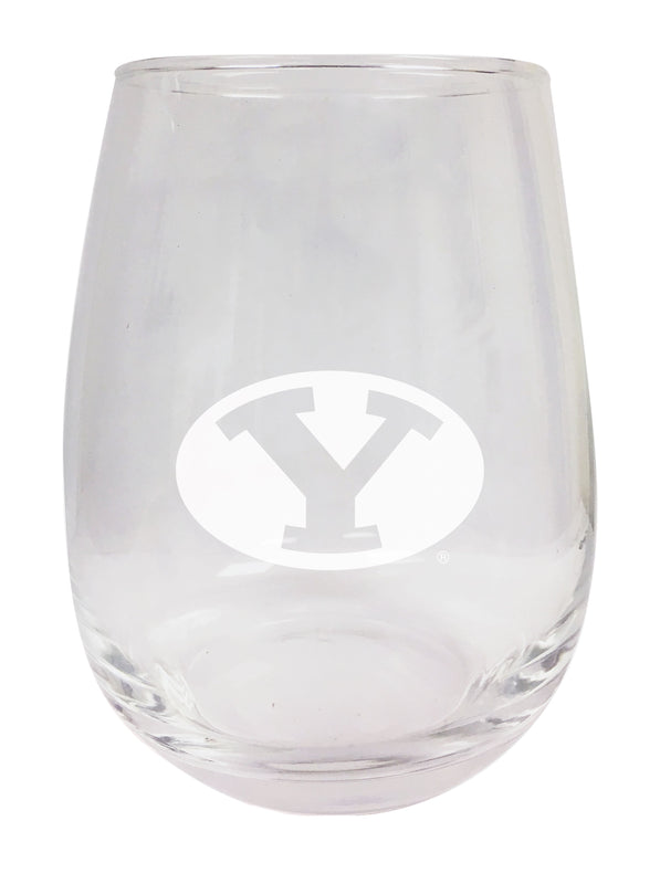 Brigham Young Cougars NCAA 15 oz Laser-Engraved Stemless Wine Glass - Perfect for Alumni & Fans
