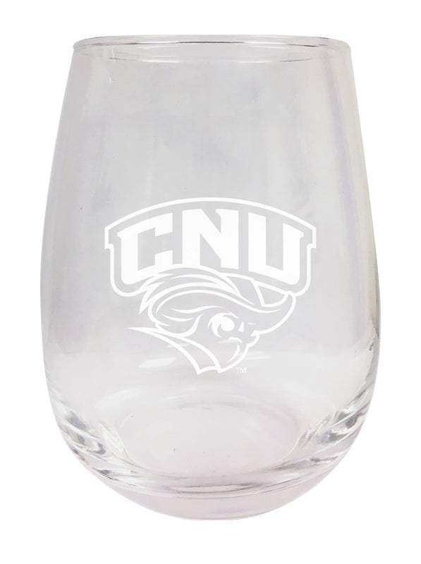 Christopher Newport Captains NCAA 15 oz Laser-Engraved Stemless Wine Glass - Perfect for Alumni & Fans
