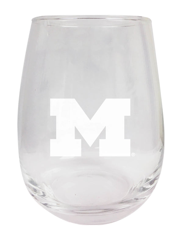 Michigan Wolverines NCAA 15 oz Laser-Engraved Stemless Wine Glass - Perfect for Alumni & Fans
