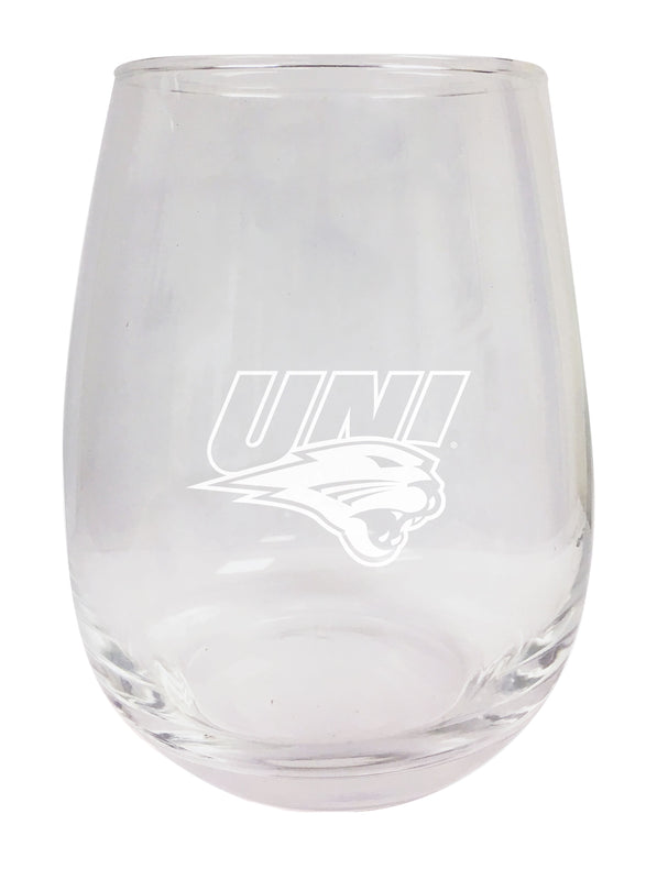Northern Iowa Panthers NCAA 15 oz Laser-Engraved Stemless Wine Glass - Perfect for Alumni & Fans