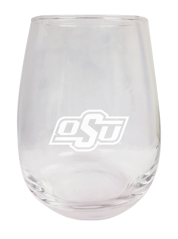 Oklahoma State Cowboys NCAA 15 oz Laser-Engraved Stemless Wine Glass - Perfect for Alumni & Fans