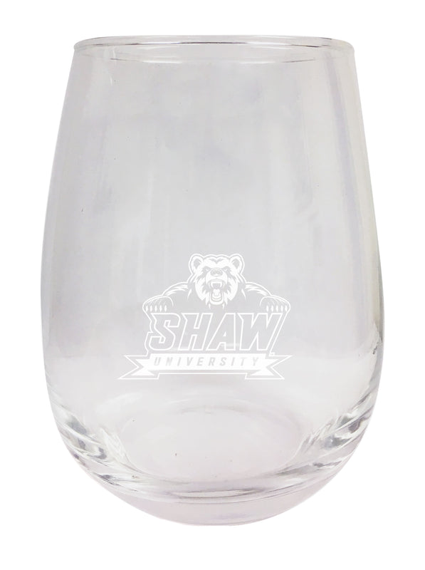 Shaw University Bears NCAA 15 oz Laser-Engraved Stemless Wine Glass - Perfect for Alumni & Fans